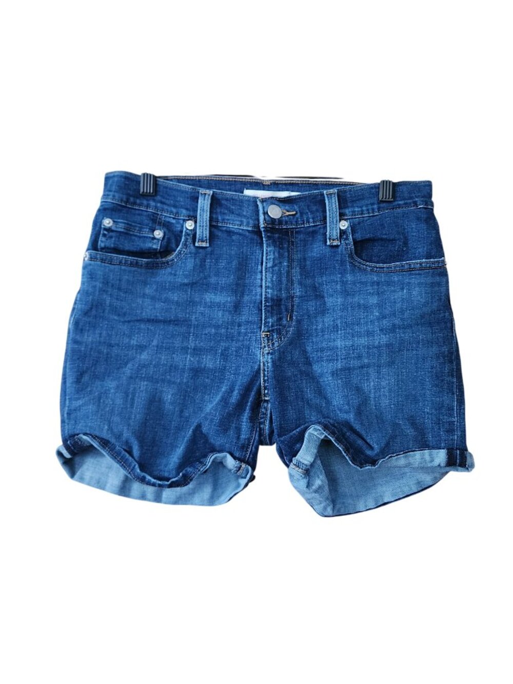 Levis Mid Length Shorts Cuffed Dark wash Womens Size 29